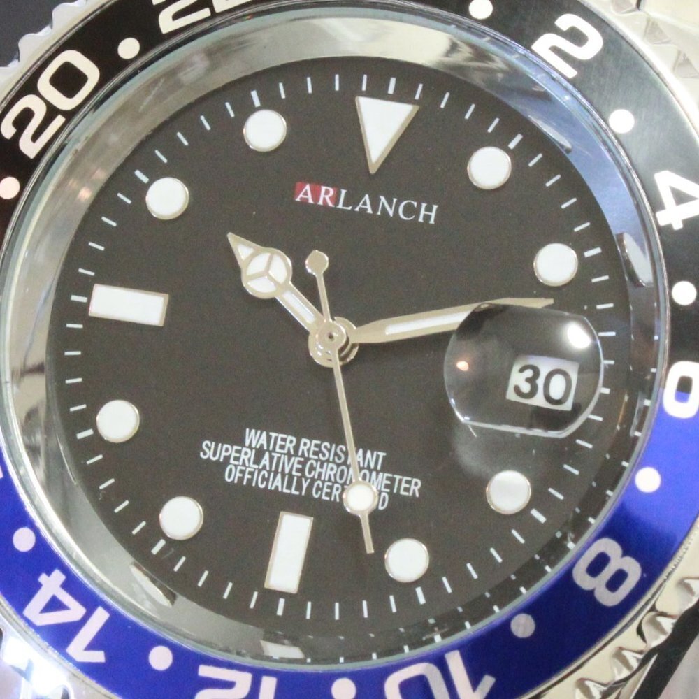 Men's Diver Style Watch Batman Bezel Stainless Bracelet 40mm - Picture 12 of 12